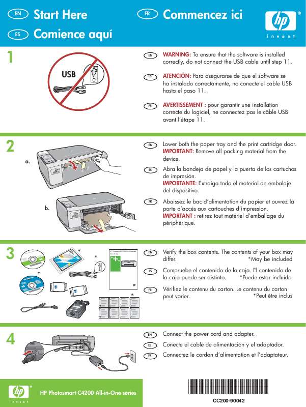 Guide utilisation HP PHOTOSMART C4200 ALL-IN-ONE  de la marque HP
