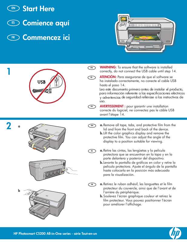 Guide utilisation HP PHOTOSMART C5200 ALL-IN-ONE  de la marque HP