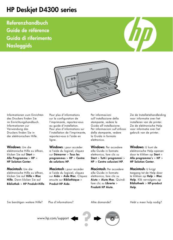 Guide utilisation HP DESKJET D4300  de la marque HP