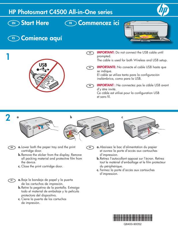 Guide utilisation HP PHOTOSMART C4500 ALL-IN-ONE  de la marque HP