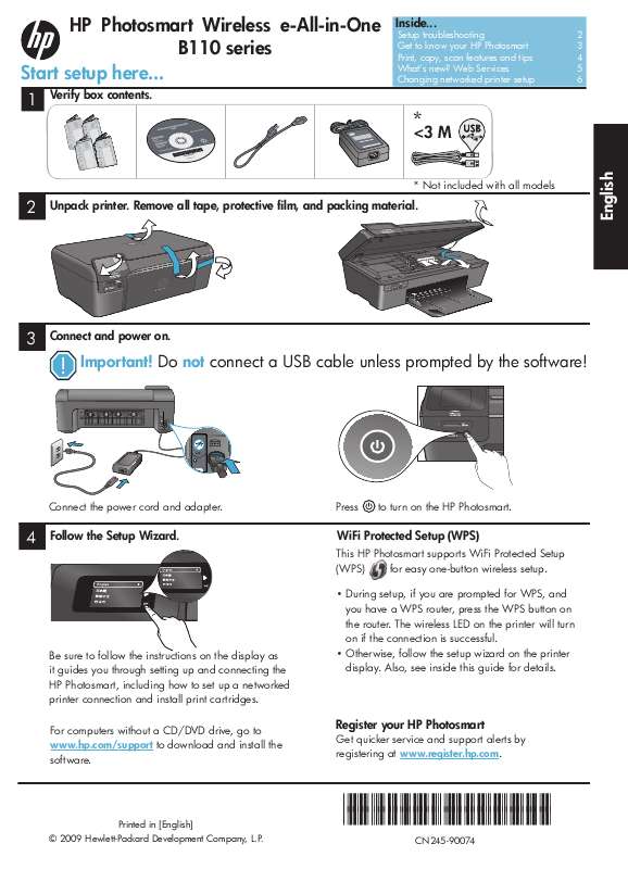 Guide utilisation HP PHOTOSMART WIRELESS B110A  de la marque HP