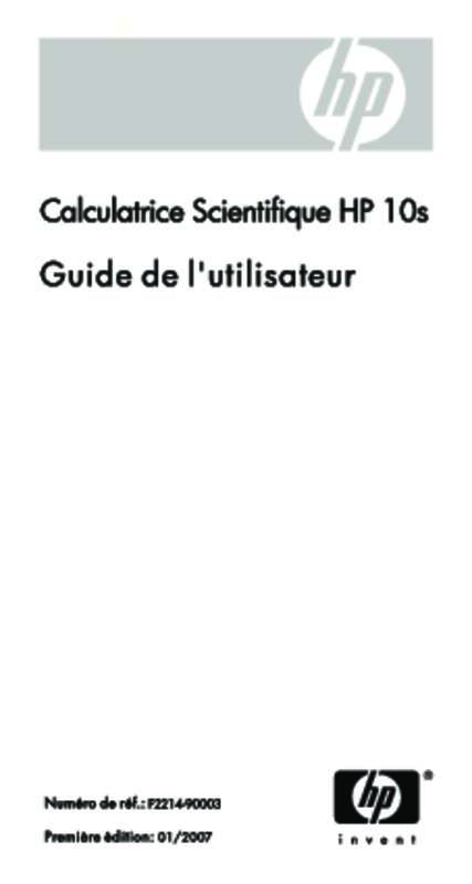 Guide utilisation HP CALCULATRICE 10S  de la marque HP