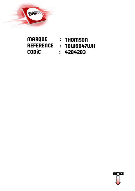 Guide utilisation THOMSON TDW 6047 de la marque THOMSON