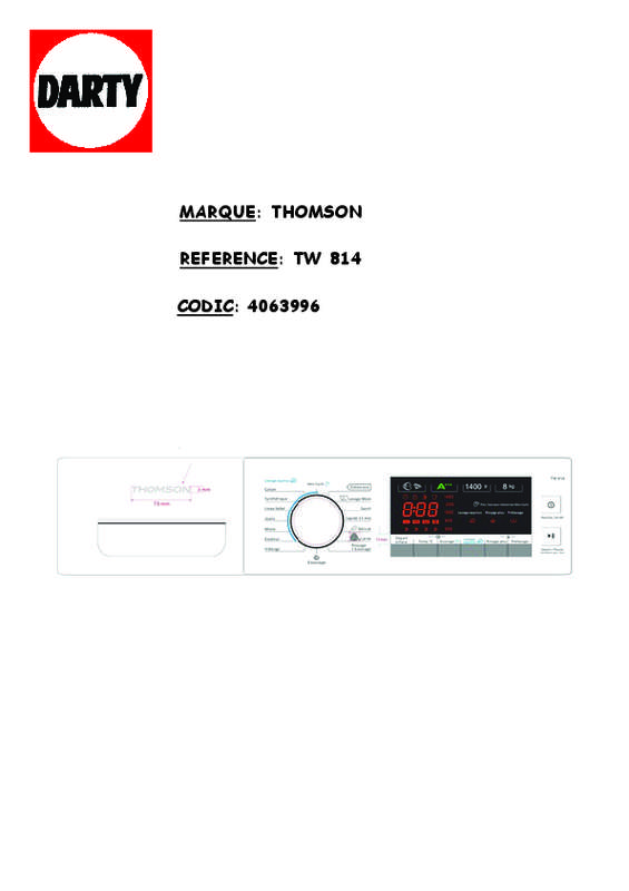 Guide utilisation THOMSON TW 814 de la marque THOMSON
