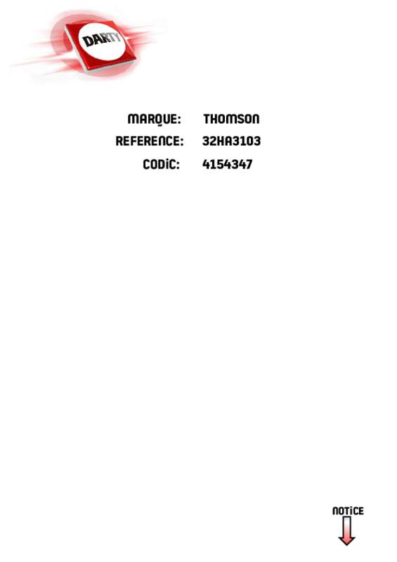 Guide utilisation THOMSON 32FA3103  de la marque THOMSON