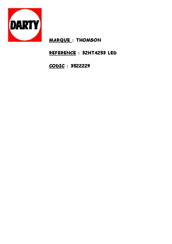 Guide utilisation THOMSON 32FZ5233  de la marque THOMSON