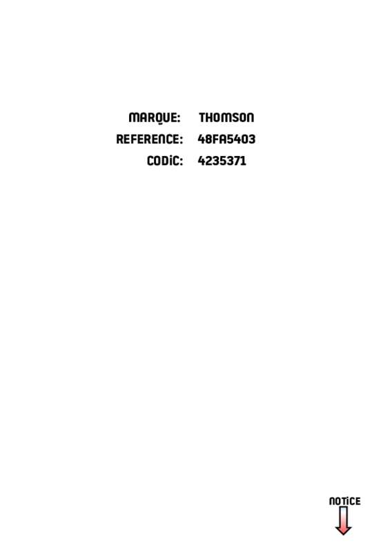 Guide utilisation THOMSON 48FA3203  de la marque THOMSON