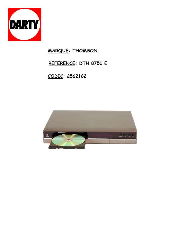 Guide utilisation THOMSON DTH 8751E  de la marque THOMSON