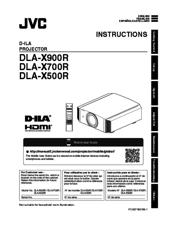 Guide utilisation JVC DLA-X500R  de la marque JVC