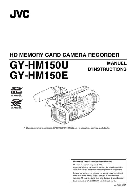 Guide utilisation JVC GY-HM150E  de la marque JVC