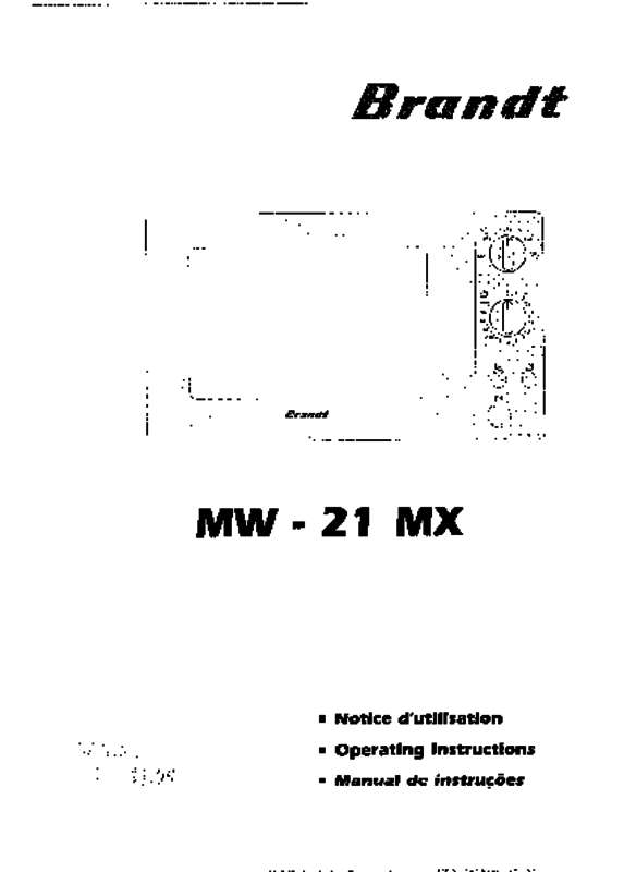 Guide utilisation BRANDT MW21MX de la marque BRANDT