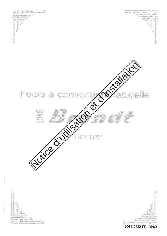 Guide utilisation BRANDT BCE120B de la marque BRANDT