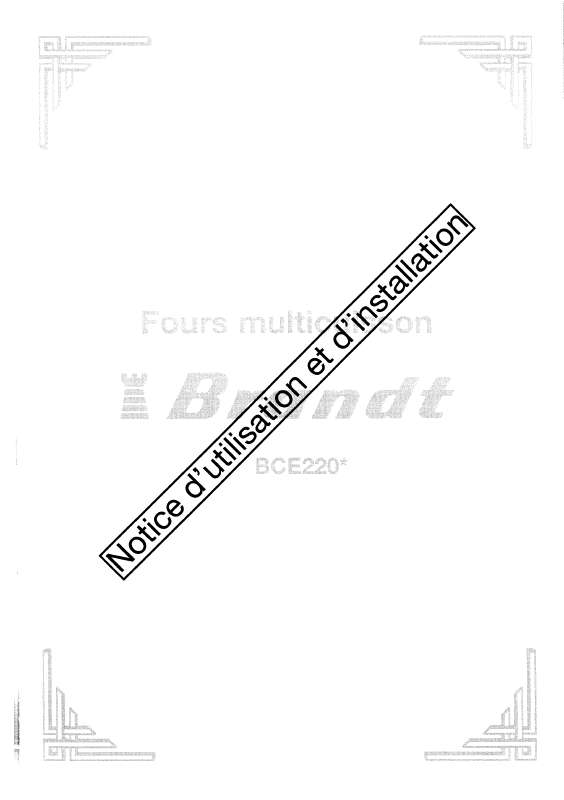 Guide utilisation BRANDT BCE220B de la marque BRANDT