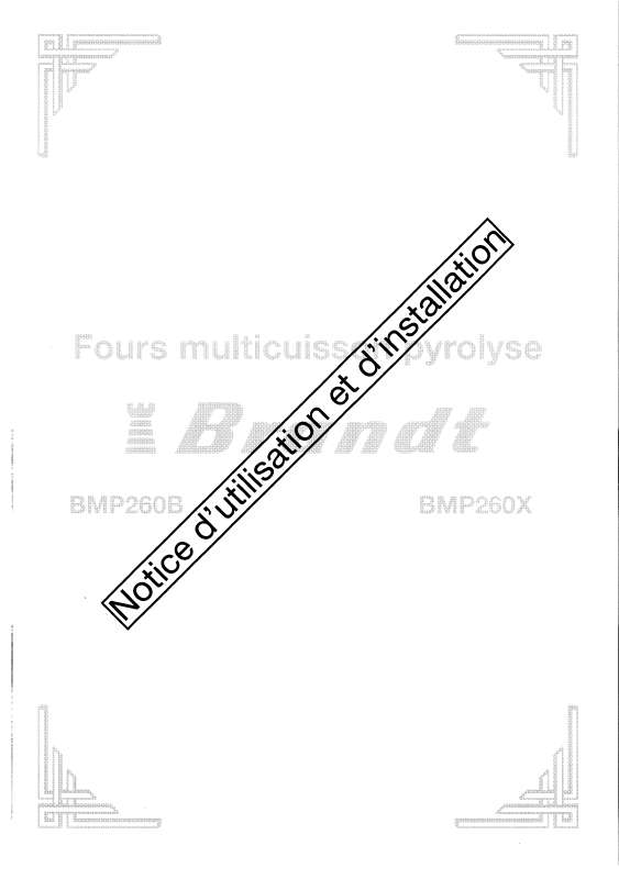 Guide utilisation BRANDT BMP260B de la marque BRANDT