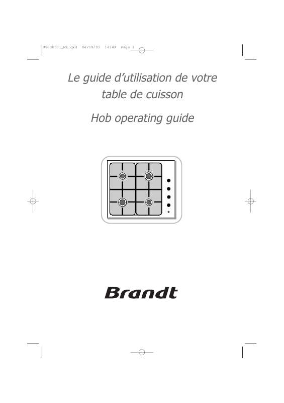 Guide utilisation BRANDT BP411XU1 de la marque BRANDT