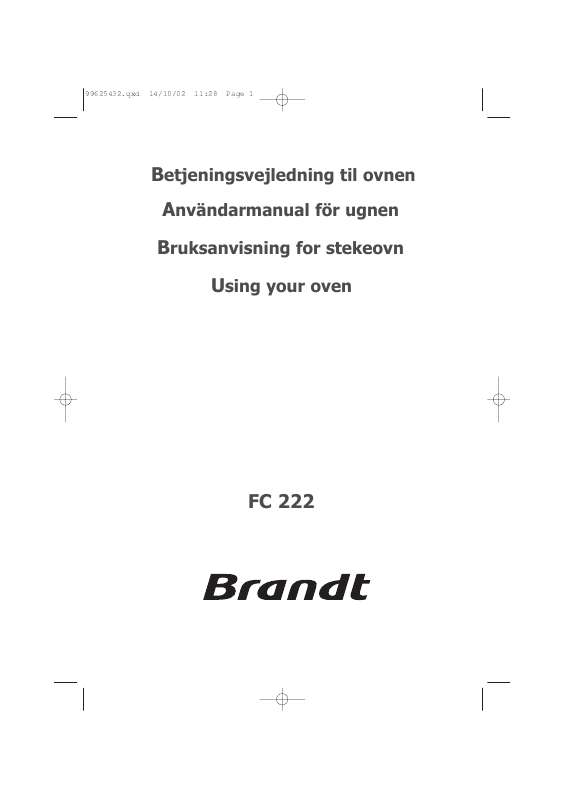 Guide utilisation BRANDT FC222MN1 de la marque BRANDT
