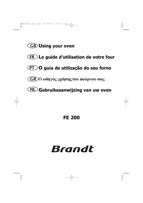 Guide utilisation BRANDT FE200BS1 de la marque BRANDT