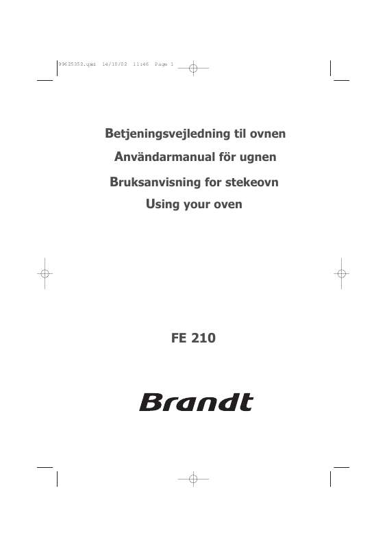 Guide utilisation BRANDT FE210WN1 de la marque BRANDT
