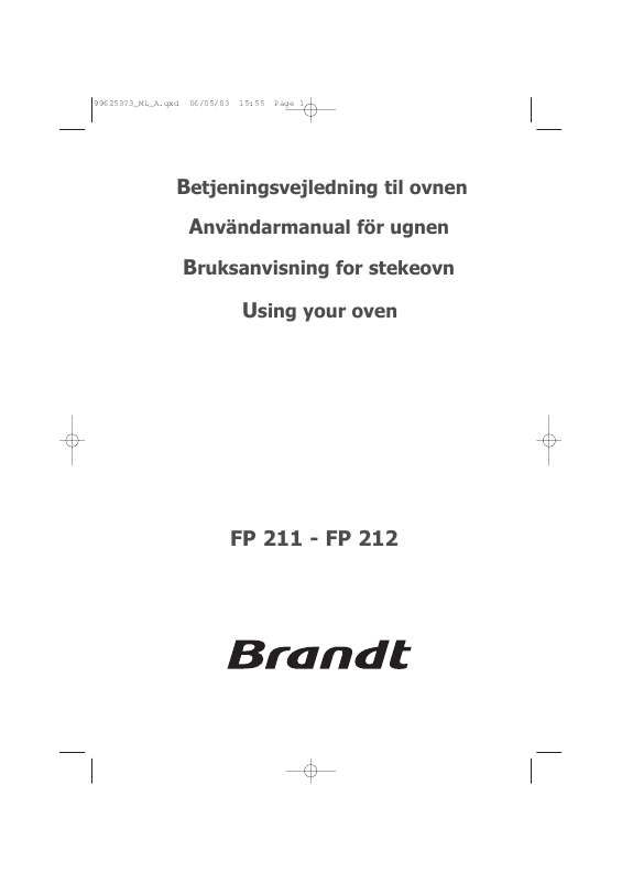 Guide utilisation BRANDT FP212XN1 de la marque BRANDT