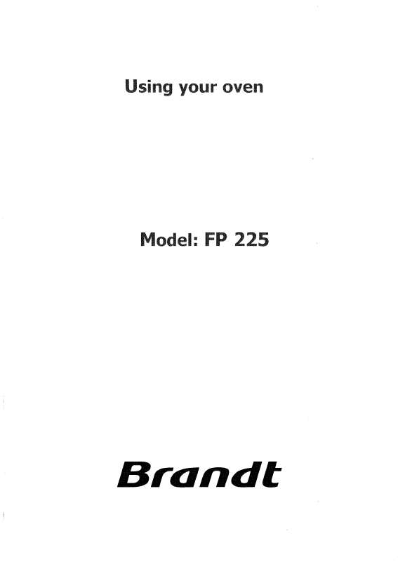 Guide utilisation BRANDT FP225XS1 de la marque BRANDT