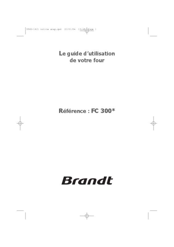 Guide utilisation BRANDT FC300BS1 de la marque BRANDT