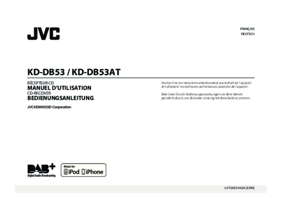 Guide utilisation JVC KD-DB53ATE  de la marque JVC