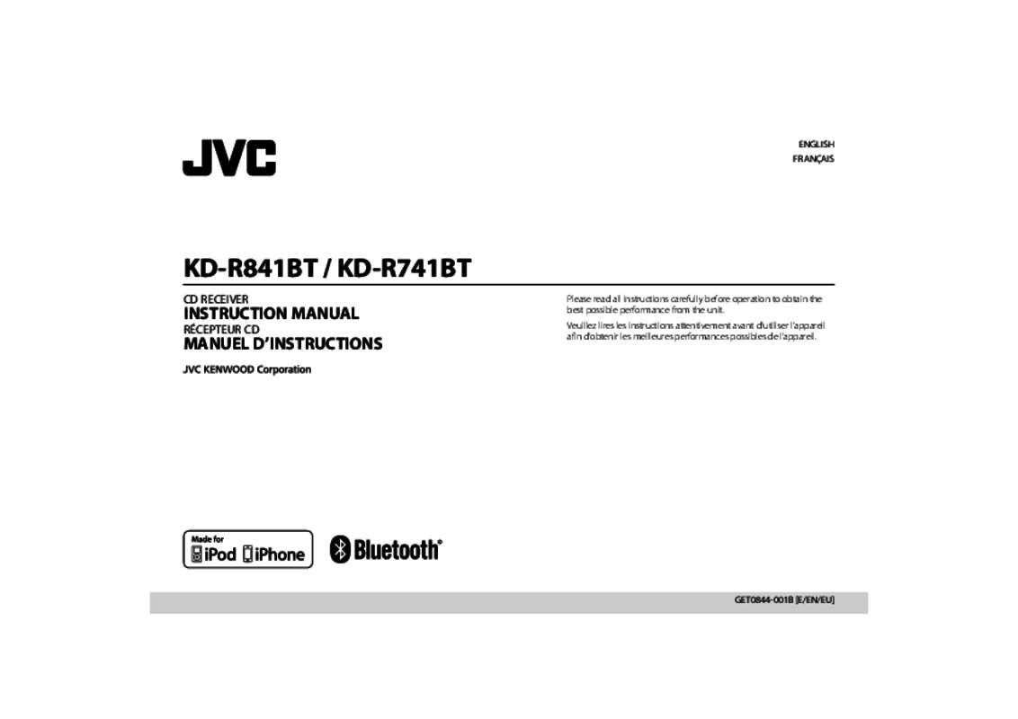 Guide utilisation JVC KD-R741BTE  de la marque JVC