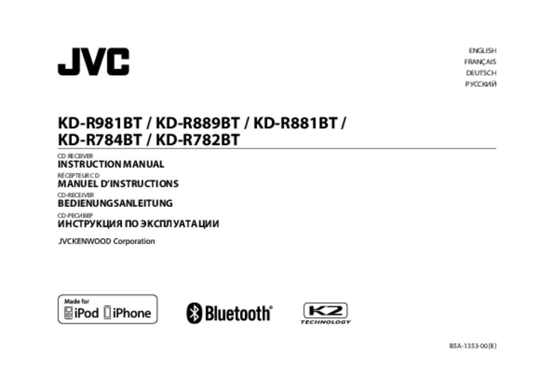 Guide utilisation JVC KD-R981 BT  de la marque JVC