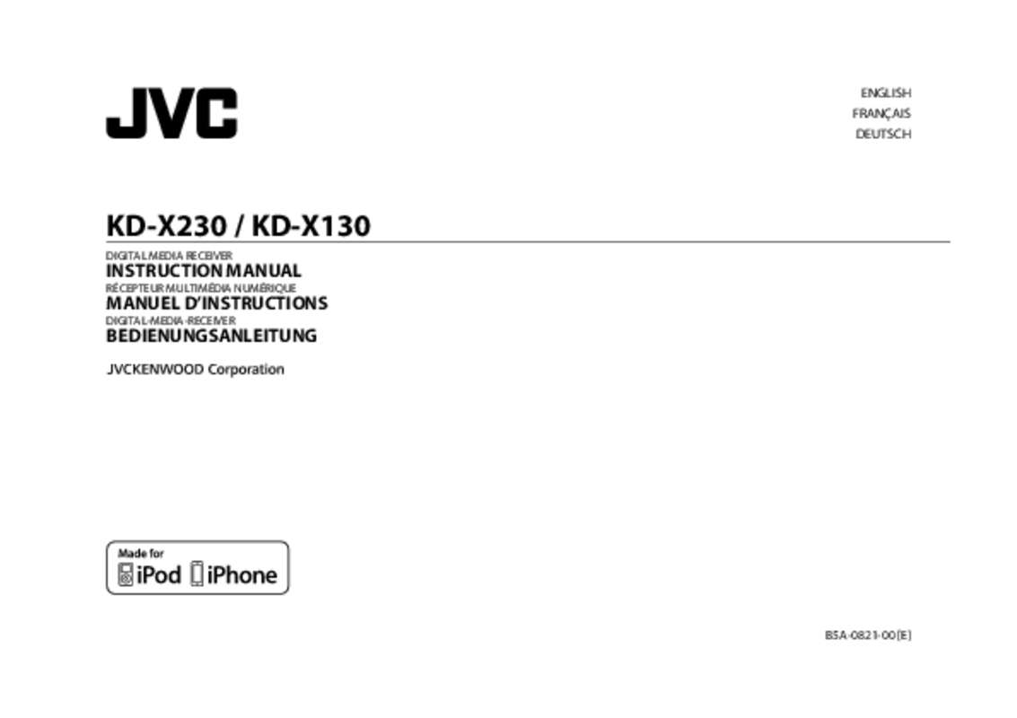Guide utilisation JVC KD-X130  de la marque JVC