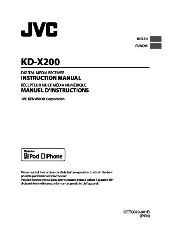 Guide utilisation JVC KD-X200E  de la marque JVC