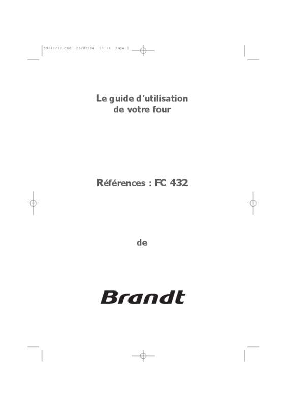 Guide utilisation BRANDT FC 432 WF1 de la marque BRANDT