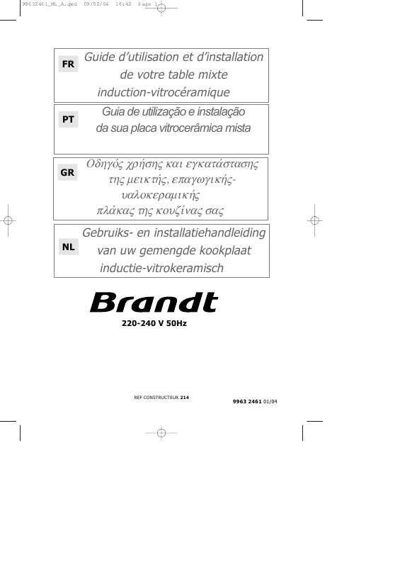 Guide utilisation BRANDT TI315BS1 de la marque BRANDT