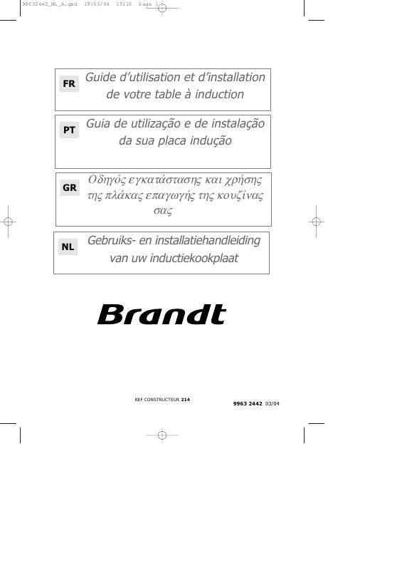 Guide utilisation BRANDT TI380BT1 de la marque BRANDT