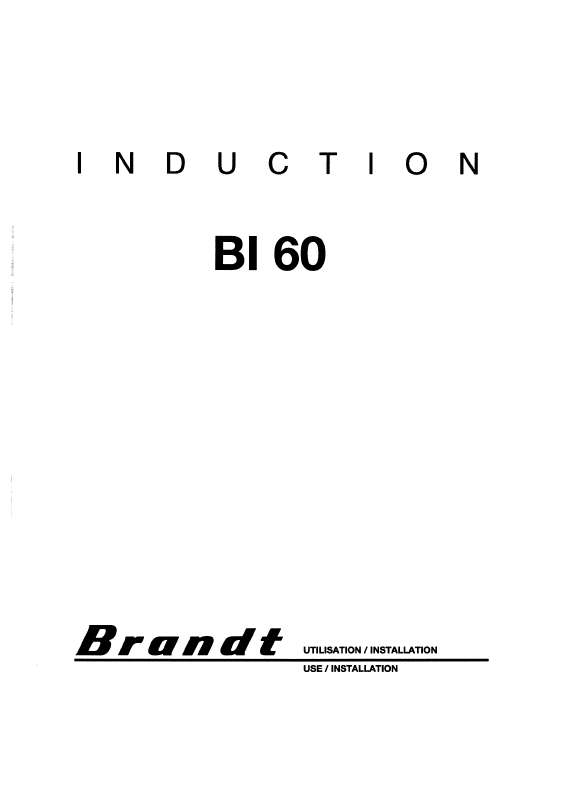 Guide utilisation BRANDT BI60X de la marque BRANDT