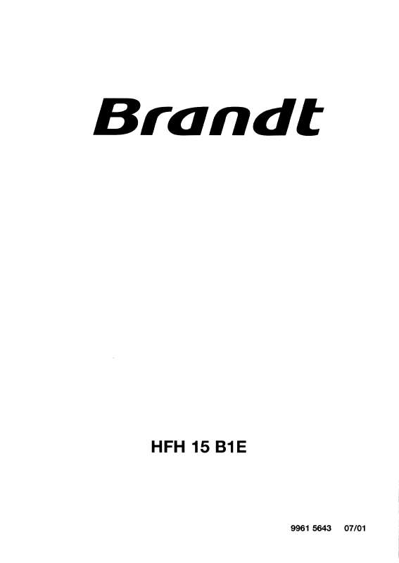 Guide utilisation BRANDT HFH15B1E de la marque BRANDT