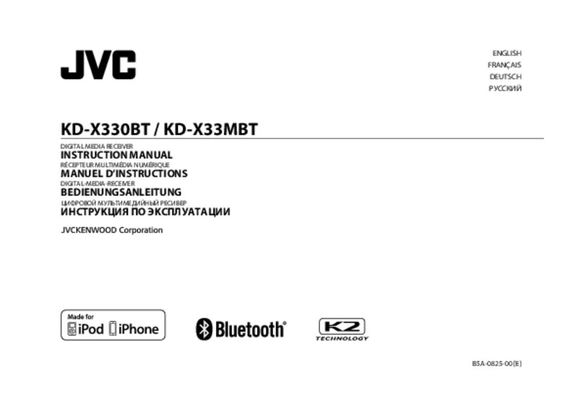 Guide utilisation JVC KD-X330BT  de la marque JVC
