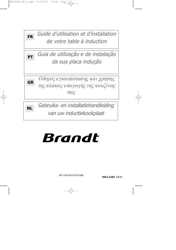 Guide utilisation BRANDT TI382XT1 de la marque BRANDT