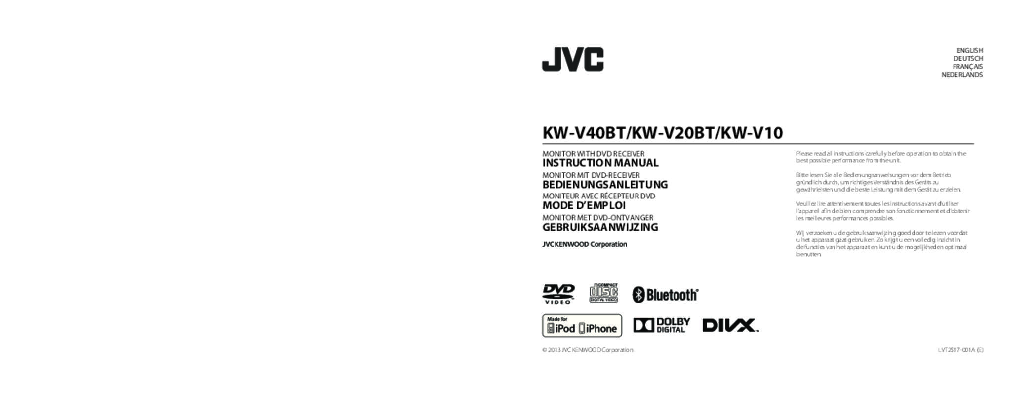 Guide utilisation JVC KW-V20BTE  de la marque JVC