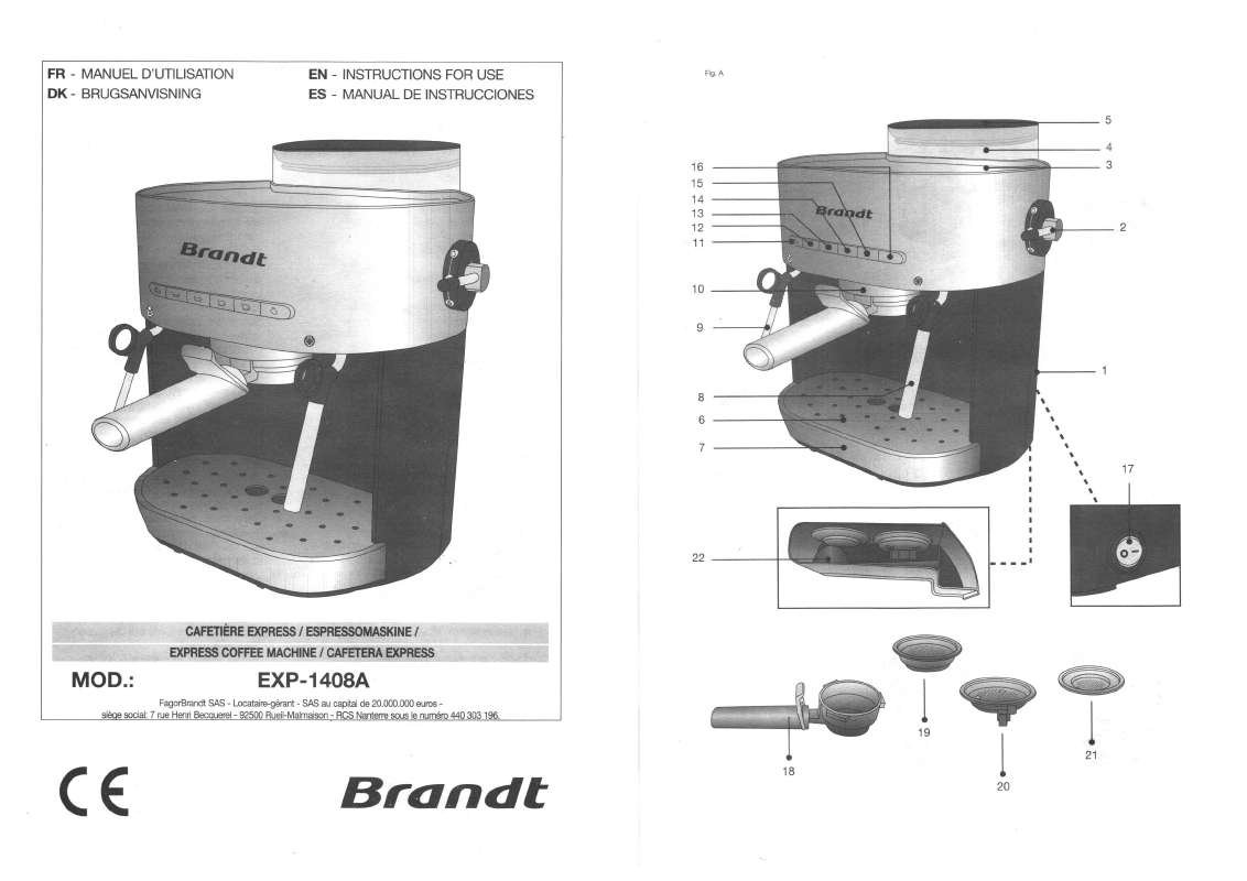 Guide utilisation BRANDT EXP-1408A de la marque BRANDT
