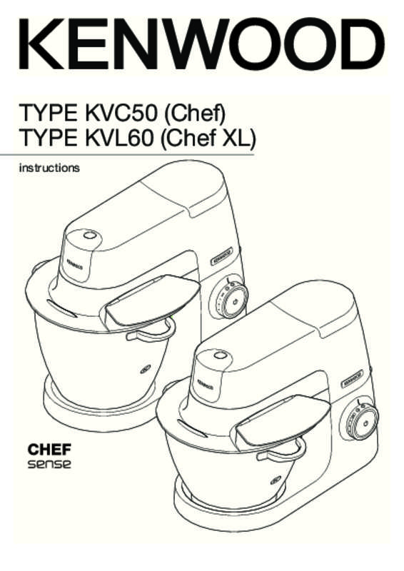 Guide utilisation KENWOOD CHEF XL SENSE KVL6000T de la marque KENWOOD