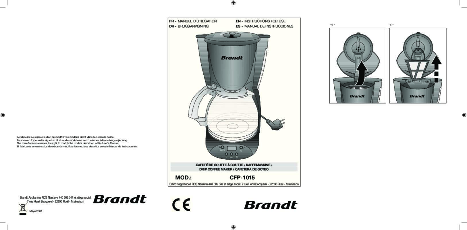 Guide utilisation BRANDT CFP-1015 de la marque BRANDT