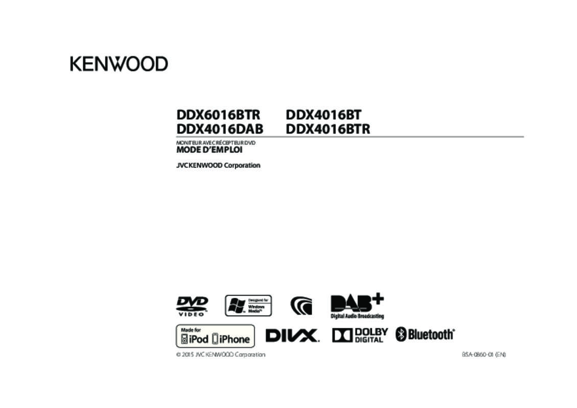 Guide utilisation KENWOOD DDX 4016  de la marque KENWOOD