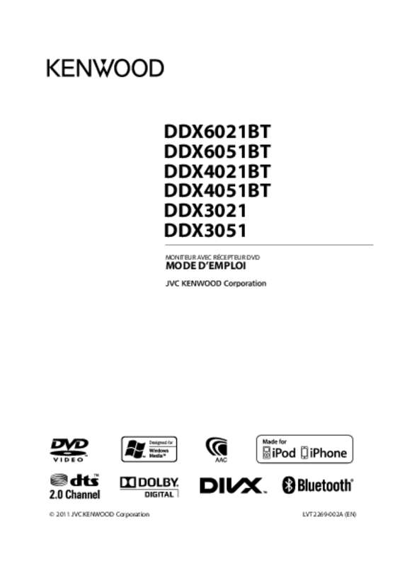 Guide utilisation KENWOOD DDX 4021 BT  de la marque KENWOOD