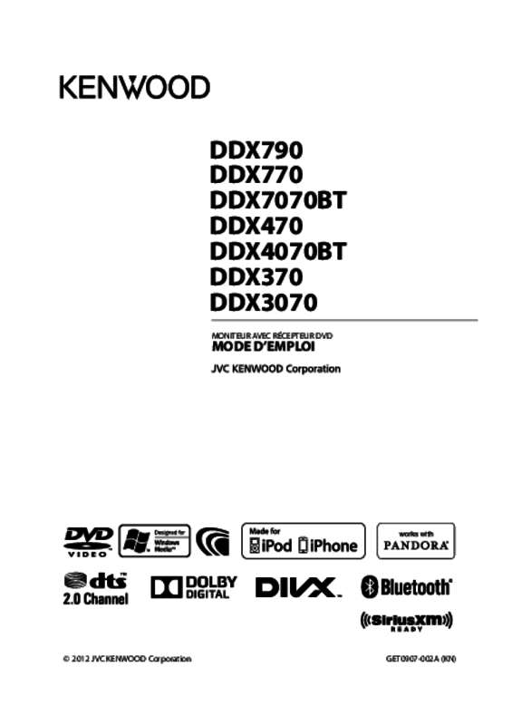 Guide utilisation KENWOOD DDX3070  de la marque KENWOOD
