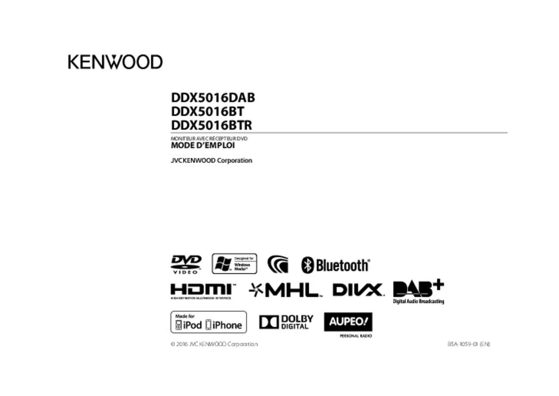 Guide utilisation KENWOOD DDX5016BT  de la marque KENWOOD