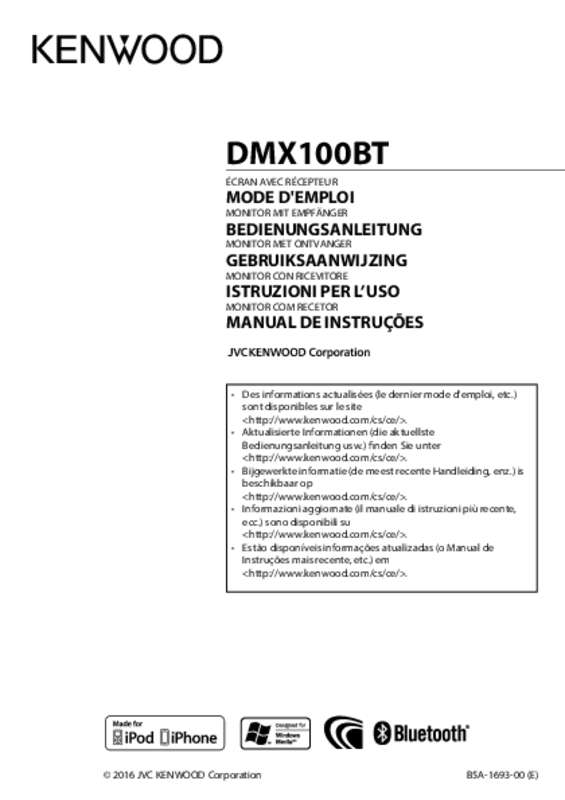 Guide utilisation KENWOOD DMX100BT  de la marque KENWOOD