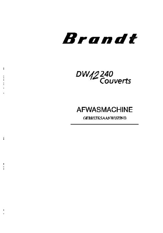 Guide utilisation BRANDT DW12240 de la marque BRANDT