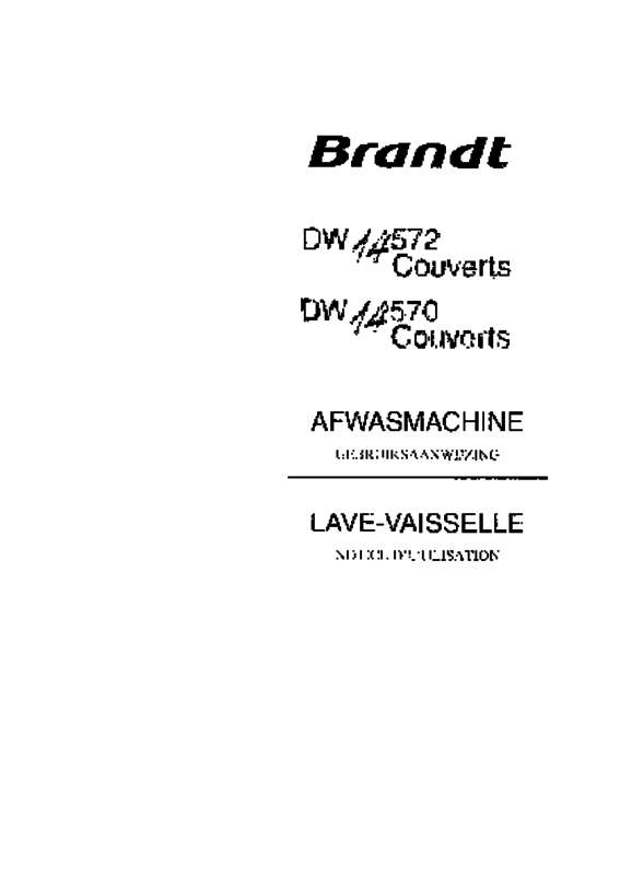 Guide utilisation BRANDT DW14570 de la marque BRANDT