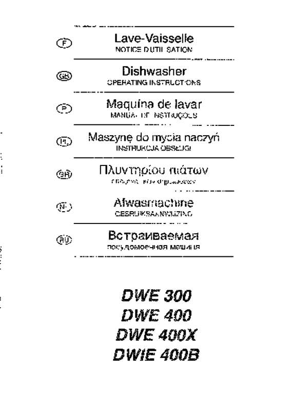 Guide utilisation BRANDT DWE300 de la marque BRANDT