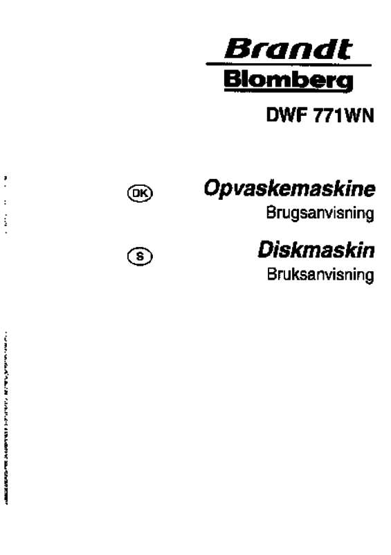 Guide utilisation BRANDT DWF771WN de la marque BRANDT